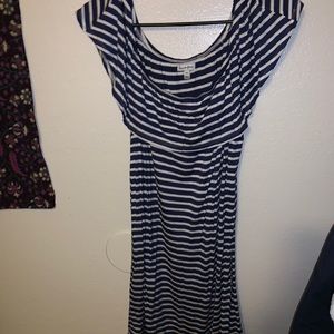 Off the shoulder striped dress!